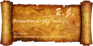 Rosenberg János névjegykártya