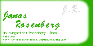 janos rosenberg business card